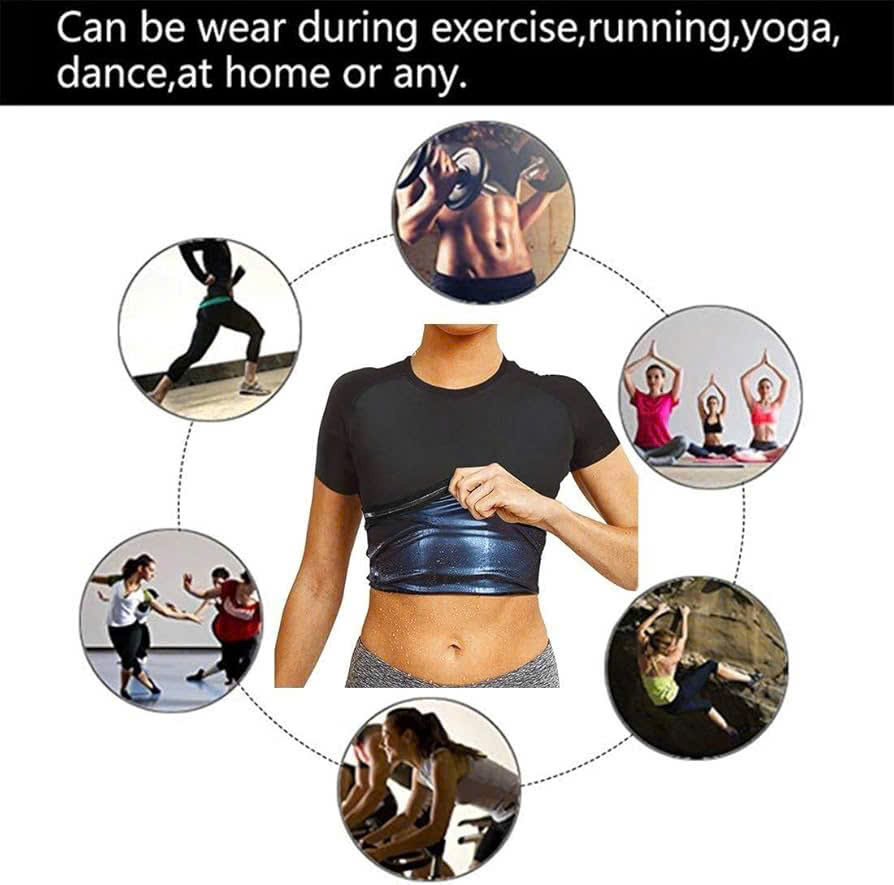 Áo Tập Gym Nữ Sinh Nhiệt, Thiết Kế Lớp Lót Sauna Thúc Đẩy Giảm Cân, Làm Gọn Vòng Eo