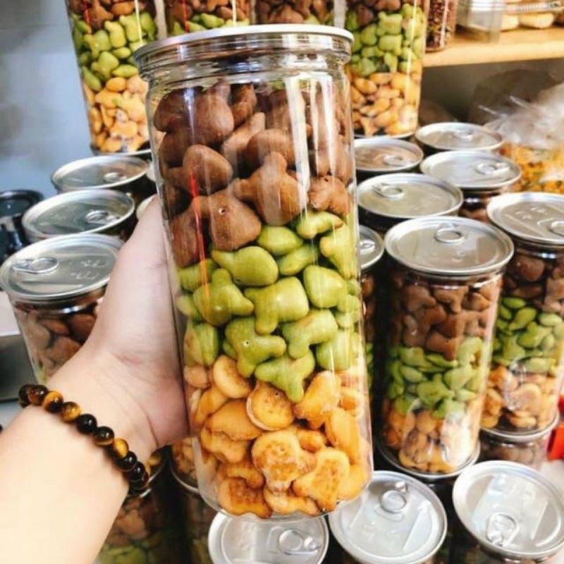 Bánh gấu nhân kem mix 3 vị thơm ngon lon pet 430gr