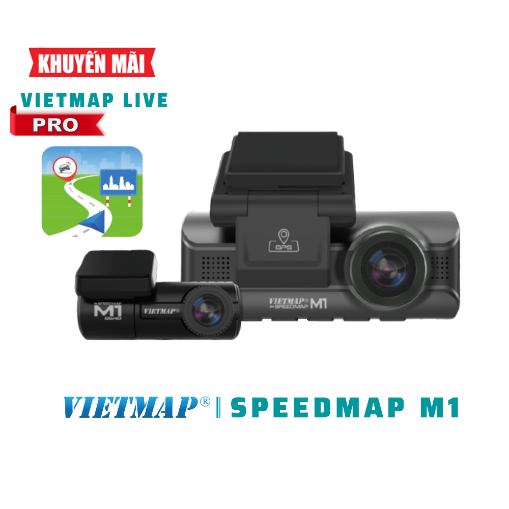 Camera hành trình vietmap speedmap m1 - kèm thẻ nhớ 64gb - tặng bản quyền vietmap live pro - hàng chính hãng