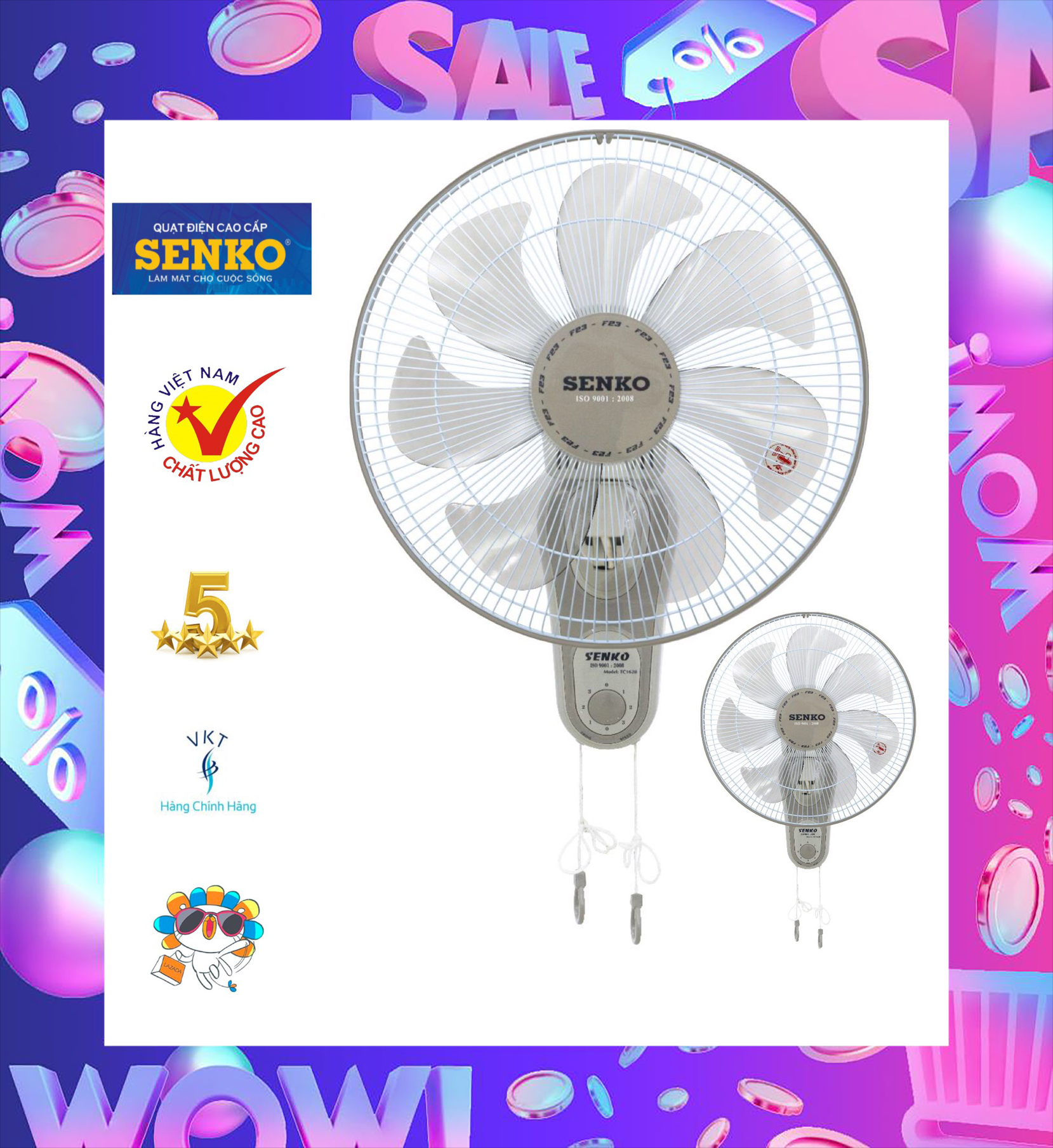 Quạt treo 2 dây f23 senko tc1620 - hàng chính hãng