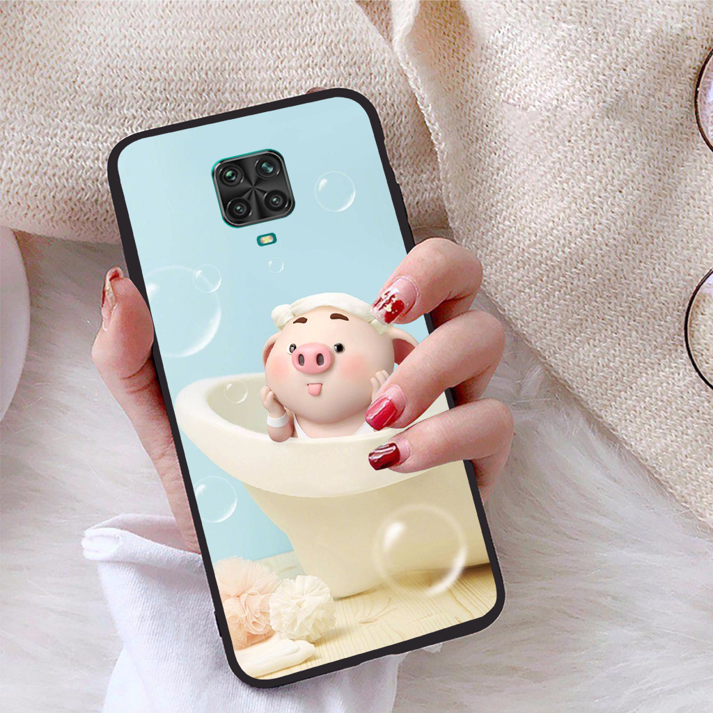 [HCM]Ốp lưng Xiaomi Redmi Note 9 Pro viền dẻo TPU BST Pig Cute