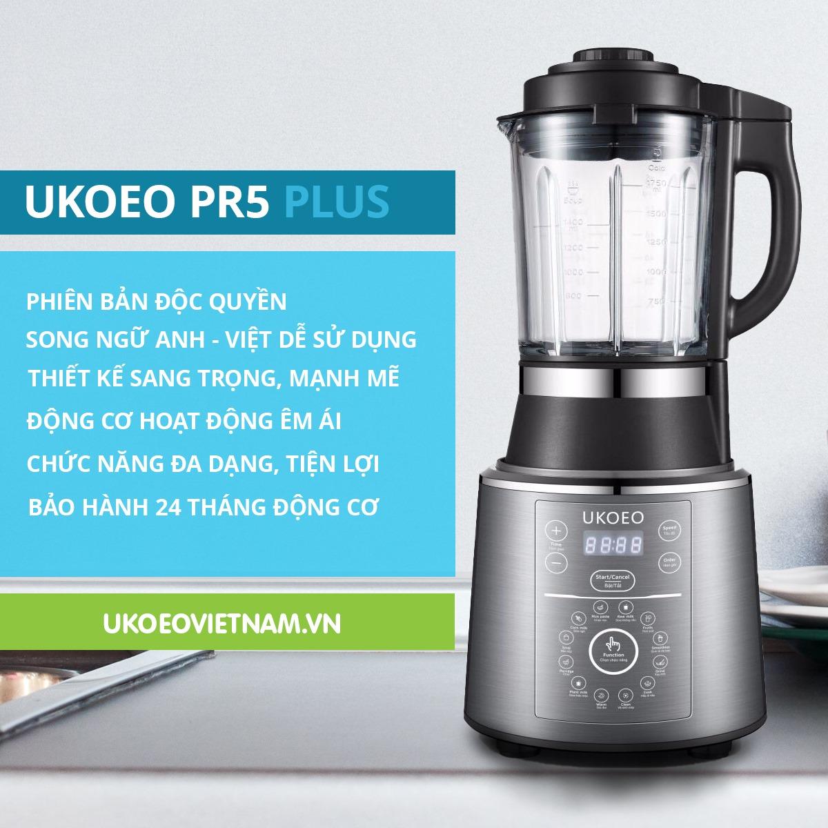 UKOEO PR5 PLUS - Máy xay nấu sữa hạt đa năng