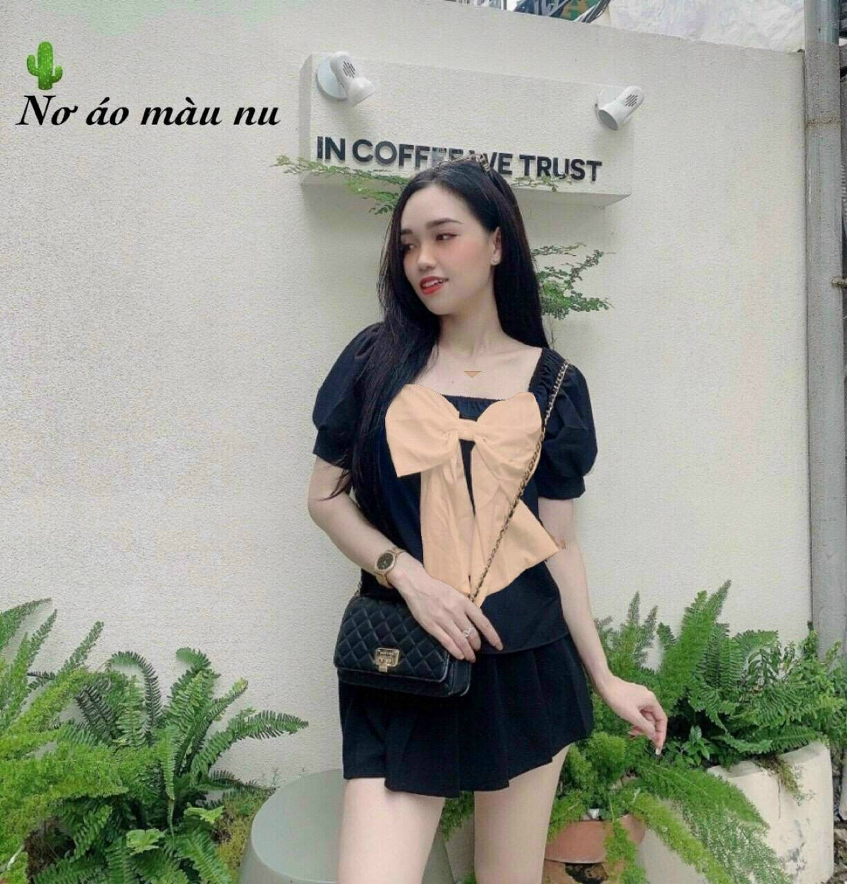Áo tiểu thư đính nơ
