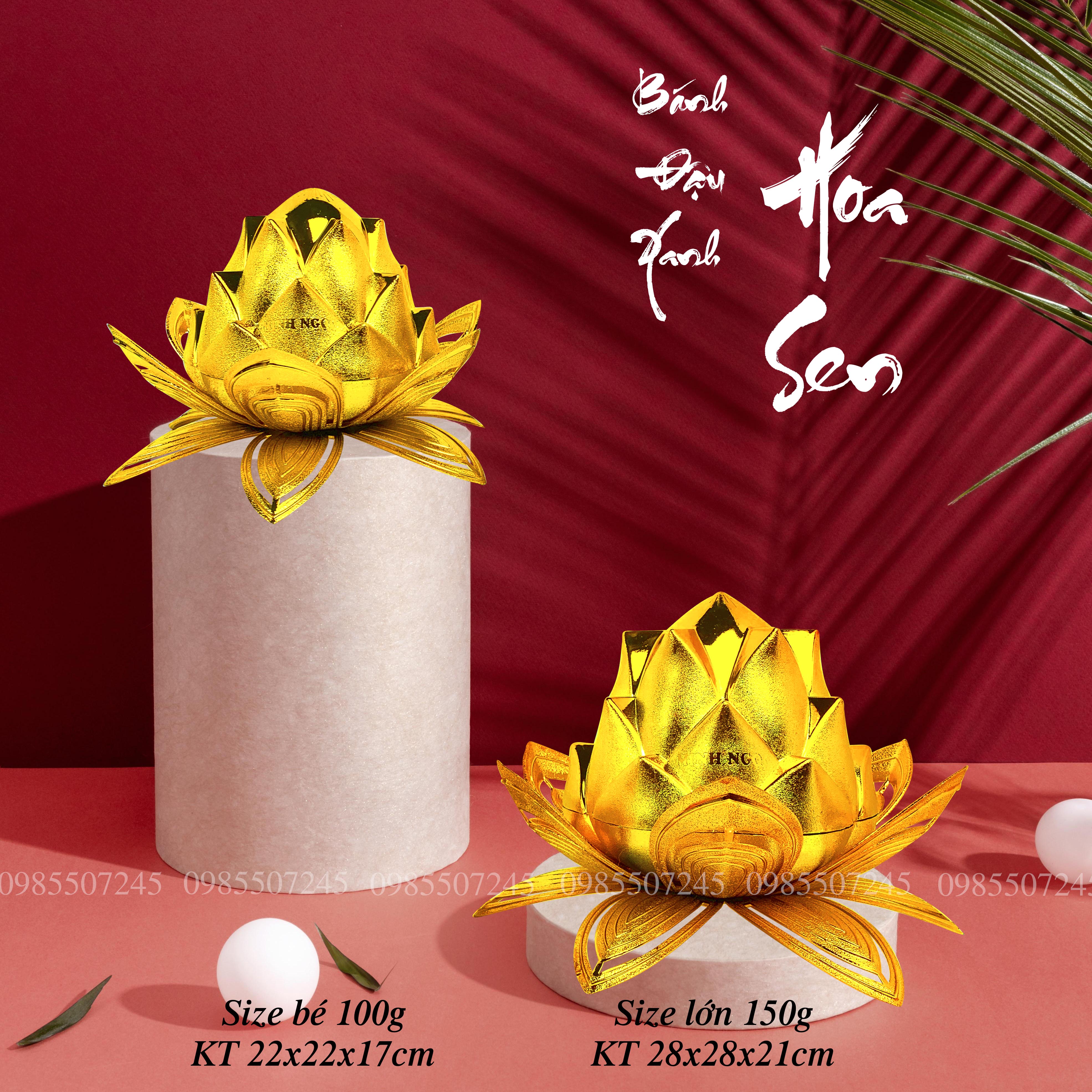 Bánh đậu xanh hoa sen rồng vàng minh ngọc 100g/150g