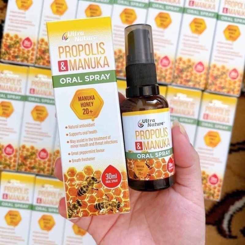 Xịt Keo Ong Ultra Nature Propolis & Manuka Oral Spray 30ml