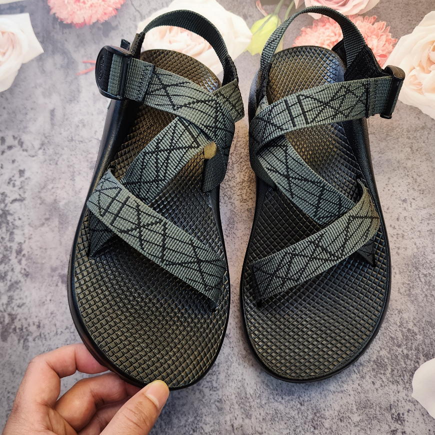 Dép sandal nam chaco đế thơm cao cấp hương quế, khử mùi mồ hôi, dép chaco mã xám kẻ chỉ tg33
