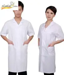 (hàng đẹp) Áo blouse y tế nữ - áo bác sỹ nữ cộc tay, áo phòng thí nghiệm, áo dược sĩ