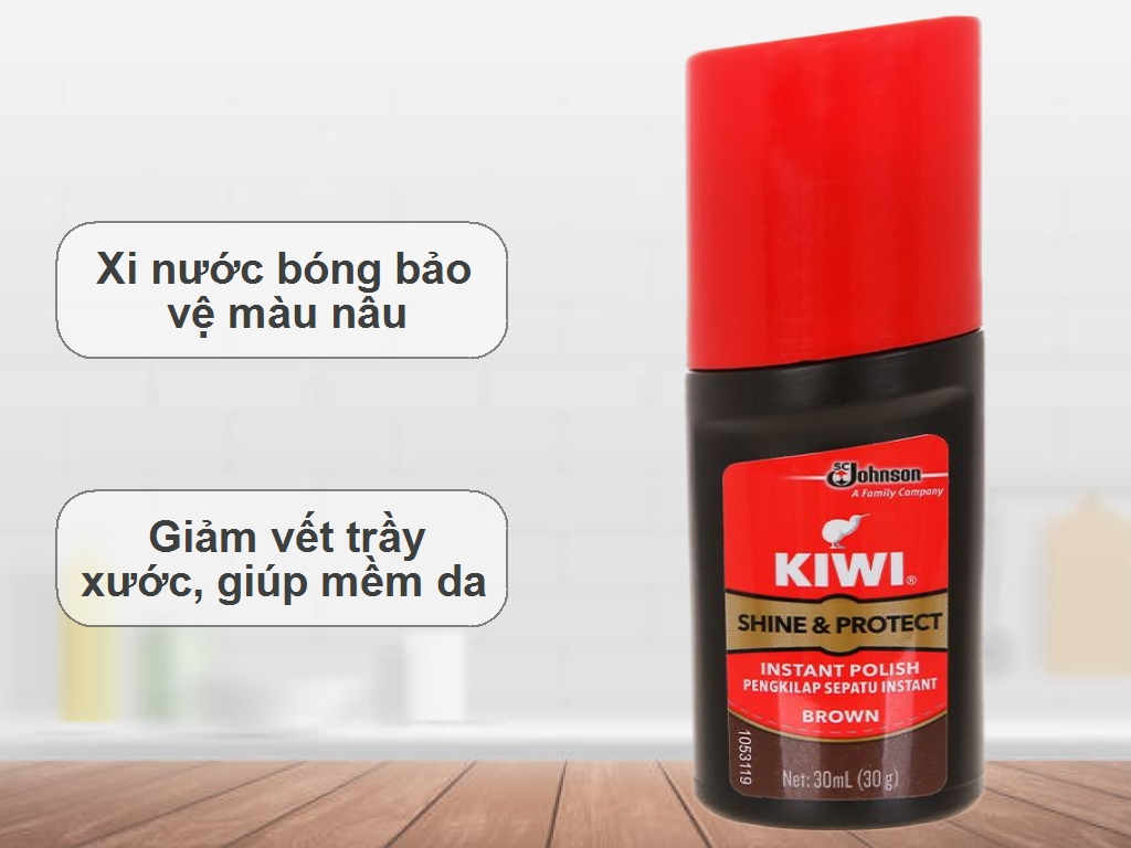 Combo 1 xi đánh bóng giày kiwi / bàn chải đánh giày lông ngựa