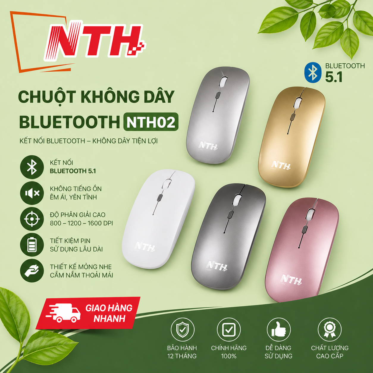 Yindiao A2 Wireless Mouse - Noise Canceling - Rechargeable Battery with Led Light, Sophisticated and Trendy