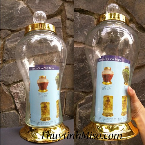 Bình sâm thủy tinh - Bình ngâm rượu 2L