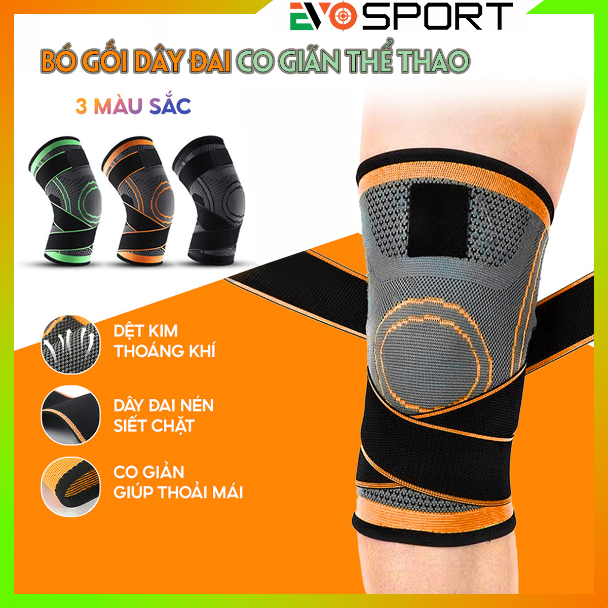 Bó Gối Dây Đai Cố Định Thể Thao, Băng Đai Bảo Vệ Đầu Gối Tập Gym Bóng Đá Cầu Lông Bóng Chuyền Bóng Rổ Băng gối Aolike