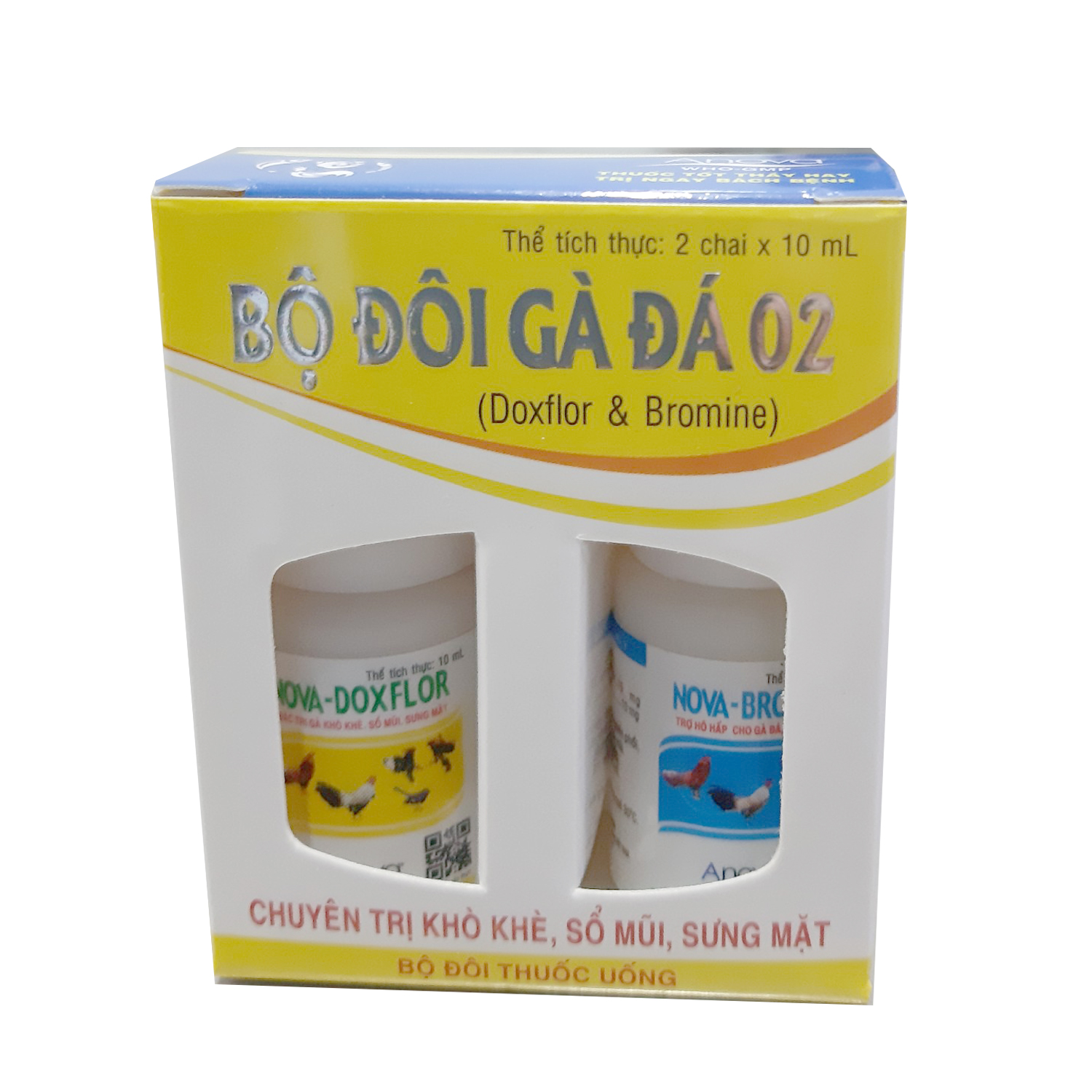 COMBO 2 CẶP: KHÒ KHÈ,SỔ MŨI, SƯNG MẶT TRÊN GÀ ĐÁ, GÀ KIỂNG & CHIM KIỂNG (cho uống).