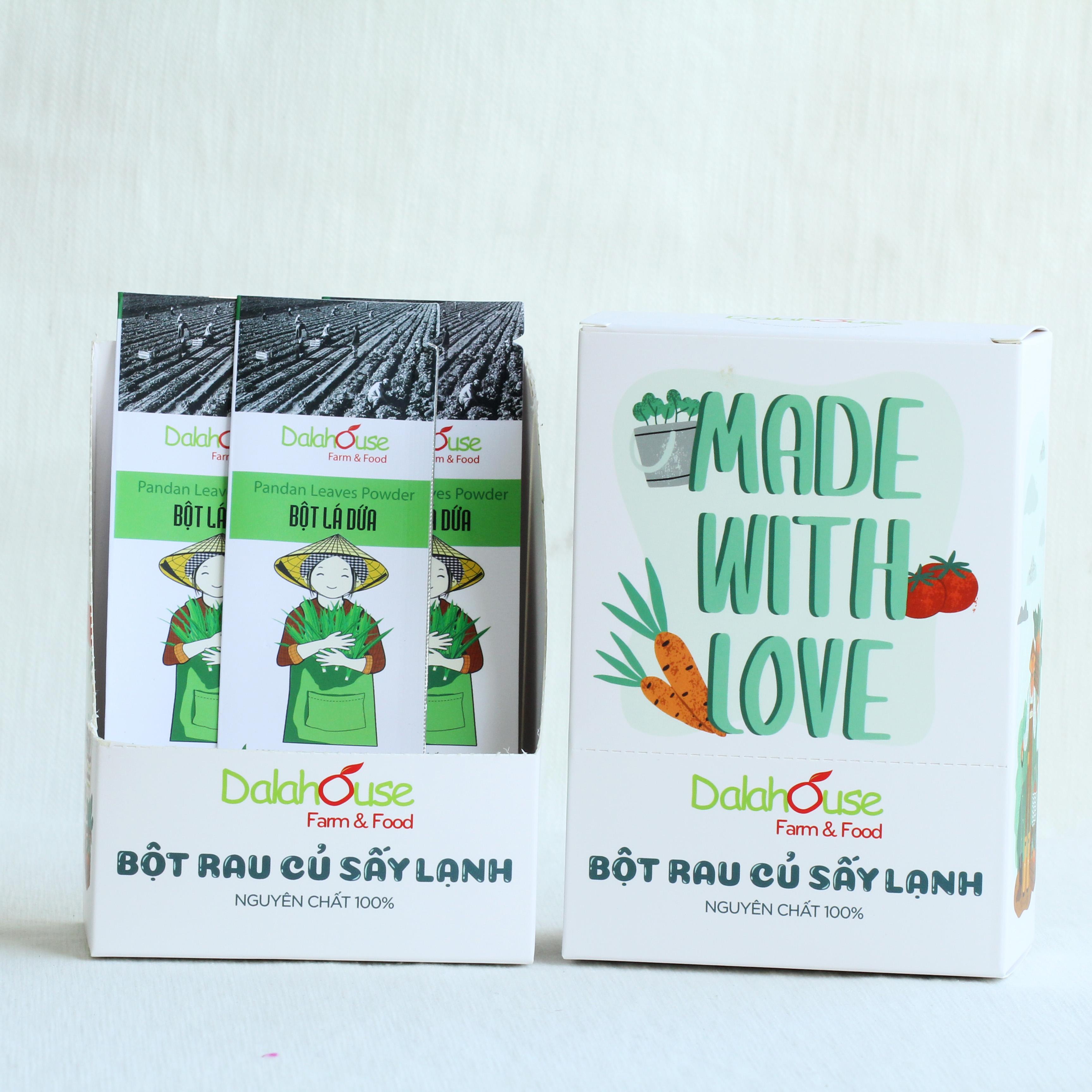 Bột lá dứa sấy lạnh Dalahouse gói 10gr - Bột rau củ tạo màu, bột rau hữu cơ cho bé ăn dặm