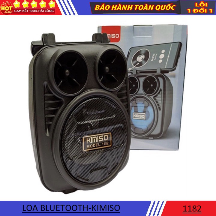 Loa Bluetooth Mini Xách Tay Kimiso KM-1182,Bass Êm,Âm Thanh Chất Lượng Hỗ Trợ Cắm Thẻ Nhớ Và USB,Có Đèn Led Nhấp Nháy
