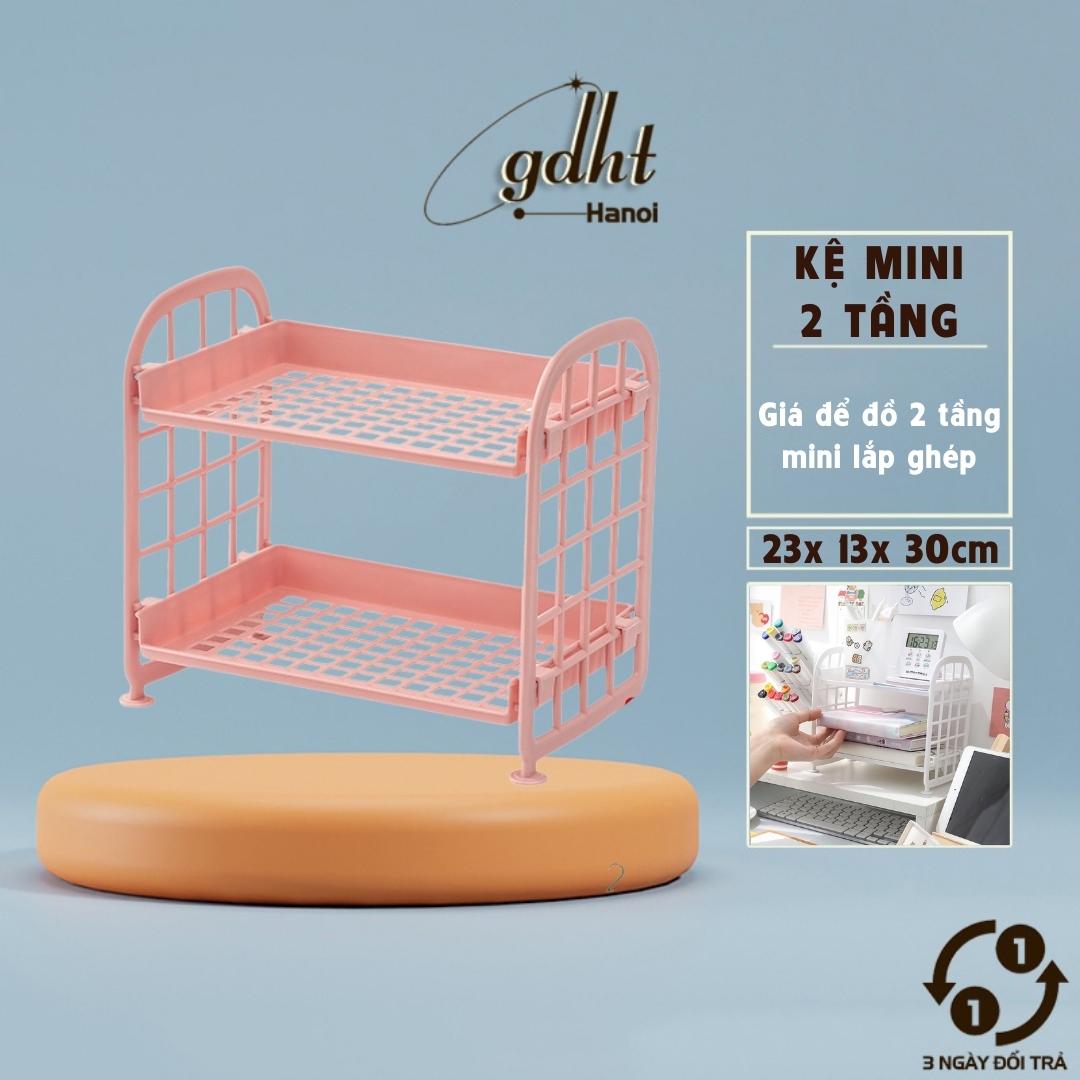 Kệ nhựa mini 2 tầng - Giá để đồ 2 tầng mini lắp ghép, khay nhựa để đồ trang điểm, khay để đồ 2 tầng , kệ để đồ đa năng , kệ mỹ phẩm  ( GM02) - Gia dụng Huy Tuấn Hà Nội