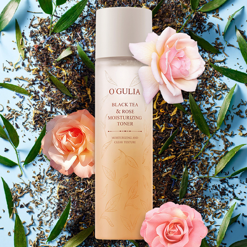 Nước hoa hồng trà đen OGULIA cấp ẩm, dưỡng ẩm, cân bằng da - Black tea & rose moisturizing toner