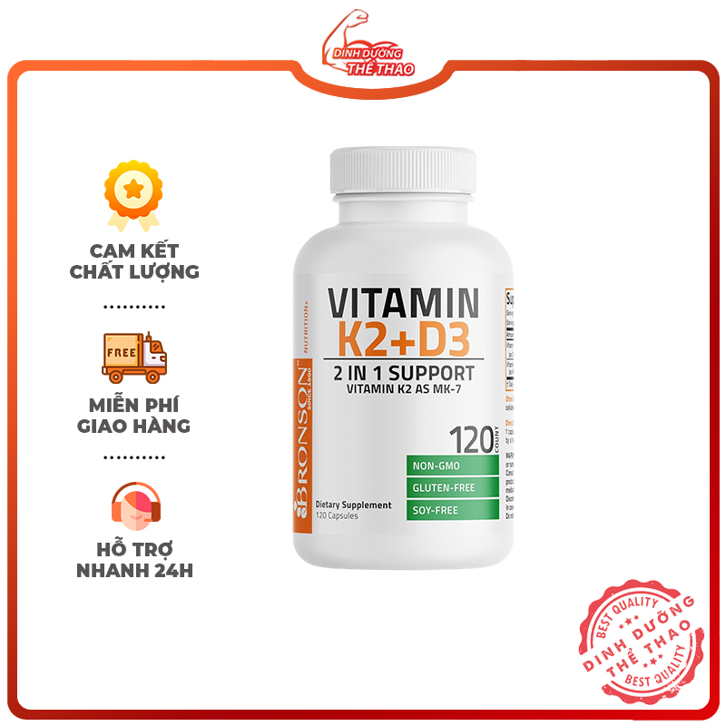 Bronson vitamin k2 + d3 | tăng miễn dịch hỗ trợ xương khớp