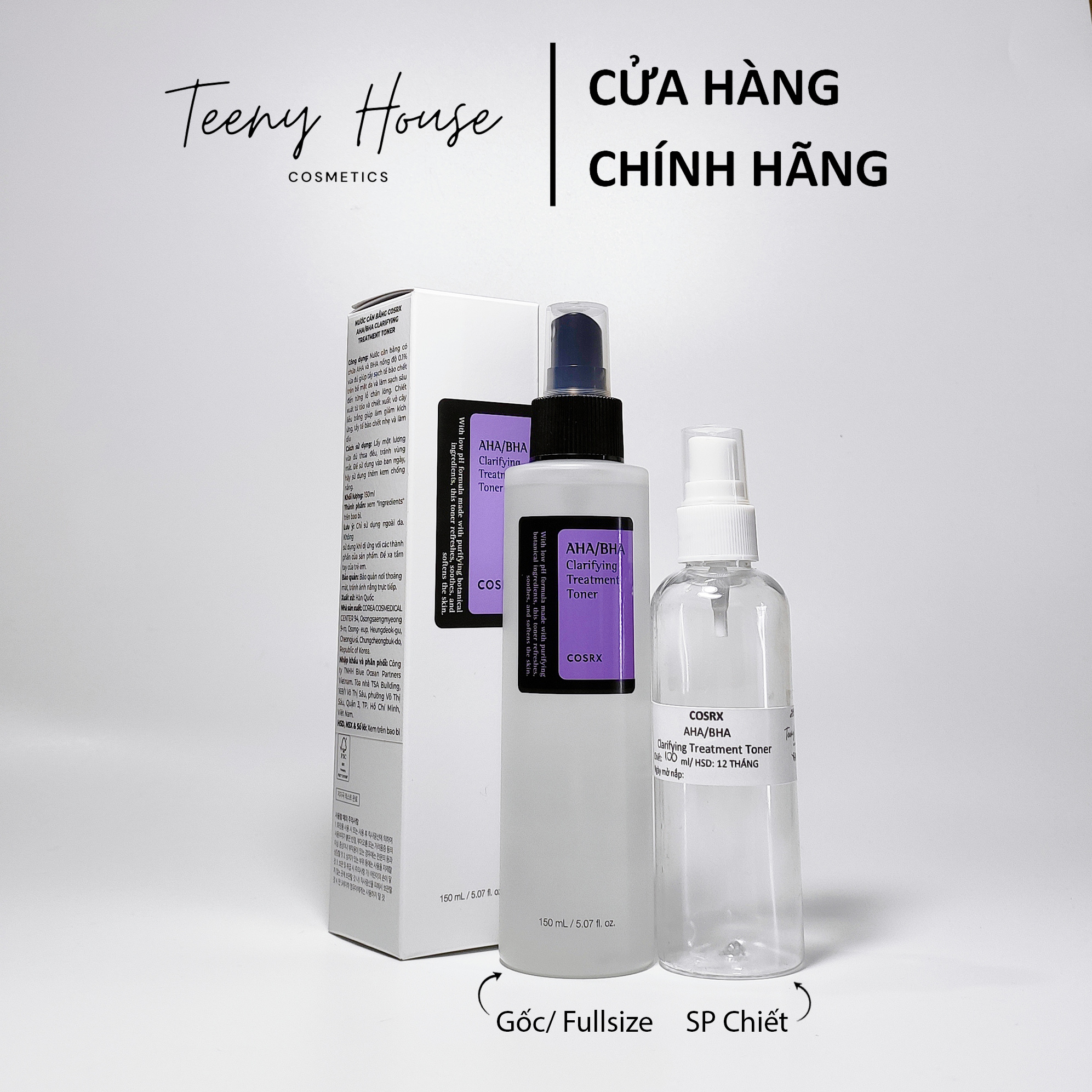 Toner tẩy da chết dịu nhẹ Cosrx AHA BHA Clarifying Treatment