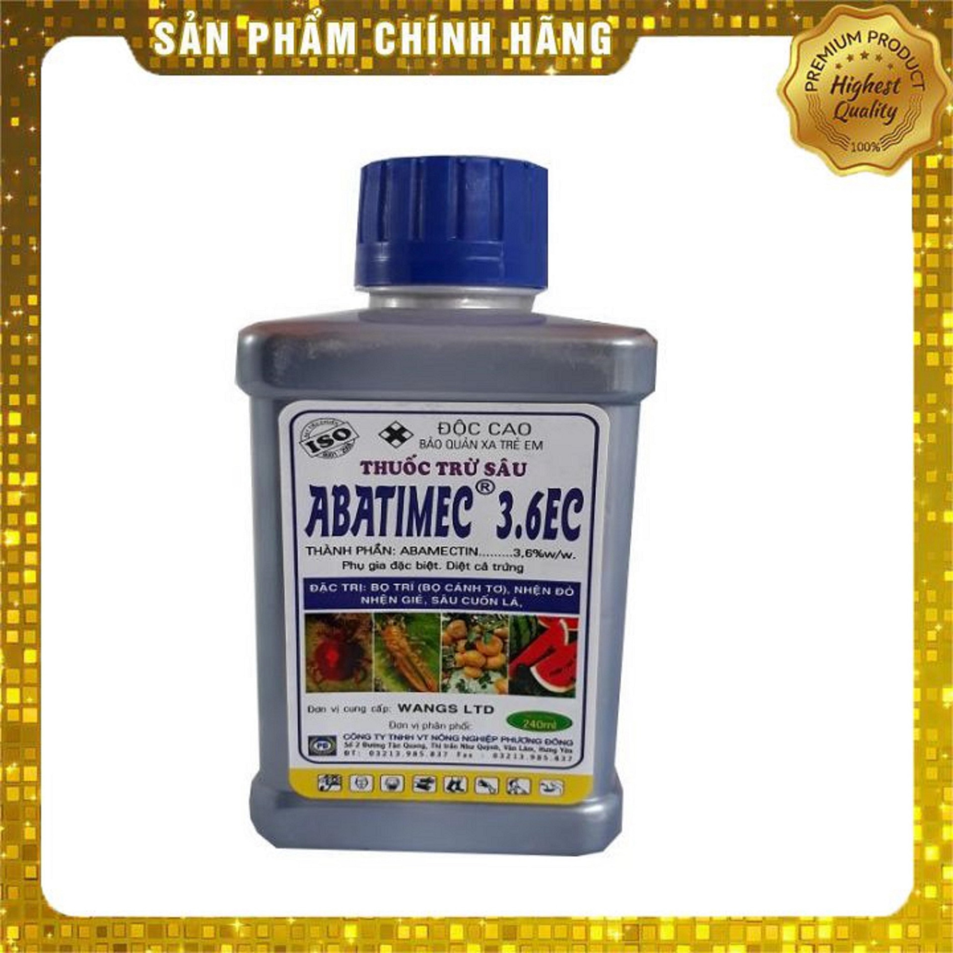 Thuoc trừ sâu ABATIMEC 3,6EC (240ml) trừ bọ trĩ, bọ cánh tơ, nhện đỏ, nhện gié, sâu cuốn lá