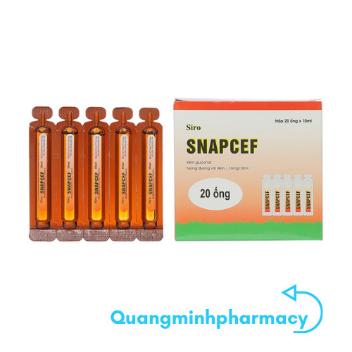 Siro bổ sung kẽm cho bé SNAPCEF - kích thích tiêu hóa, giúp trẻ ăn ngon miệng - Hộp 20 ống