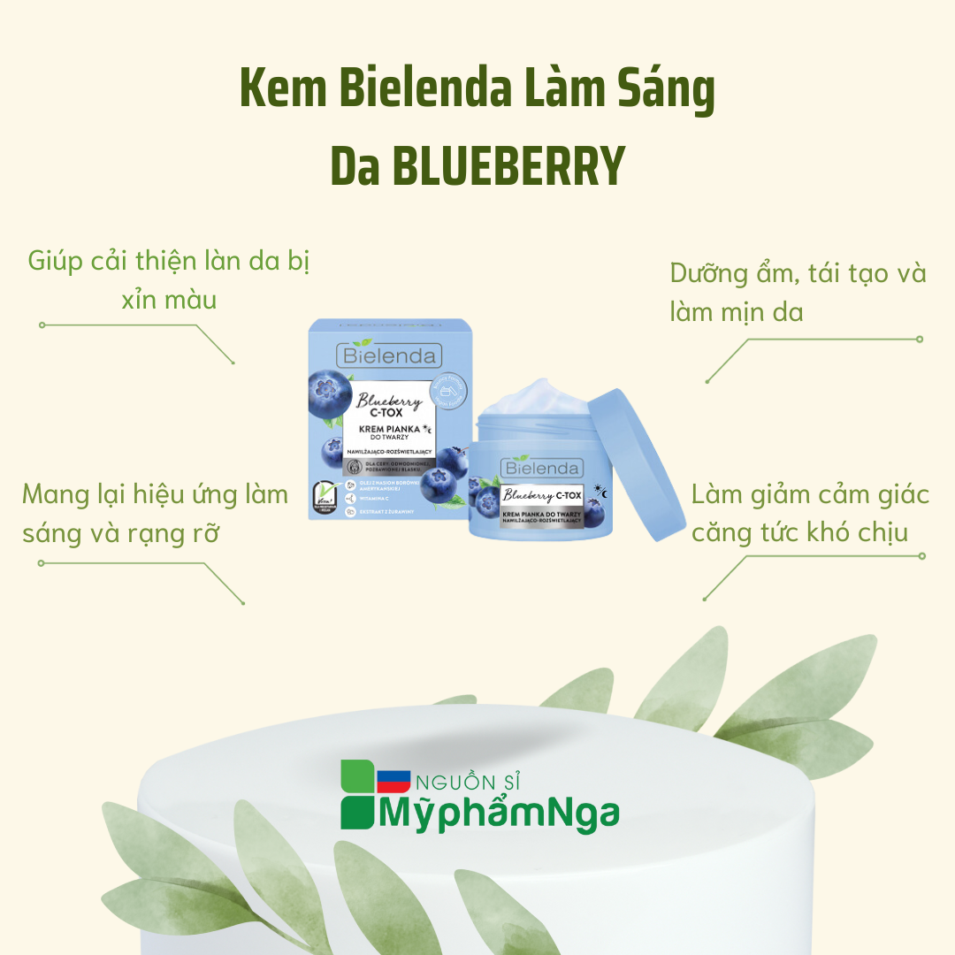 Kem Bielenda Blueberry C-TOX Trắng sáng da dưỡng ẩm
