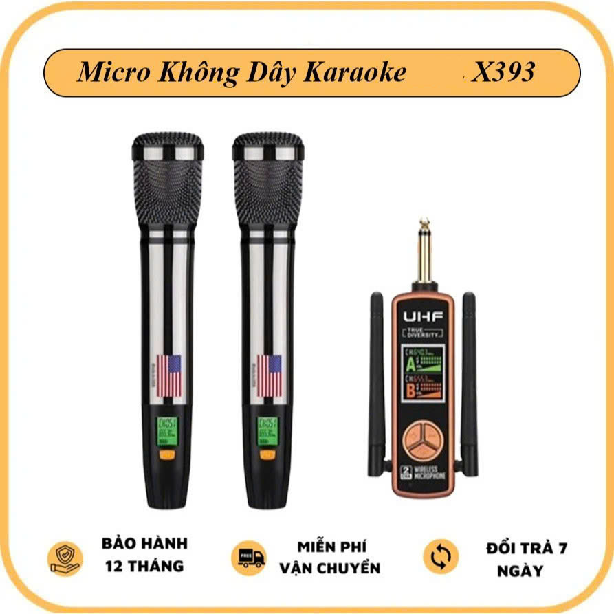 Micro Không Dây Karaoke X939 - Micro Chuyên Dùng Cho Loa Kéo, Amply Sài Pin Sạc Dung Lượng Cao Hát Nhẹ Chống Hú - Micro Karaoke Loa Kéo Bảo Hành 1 Năm