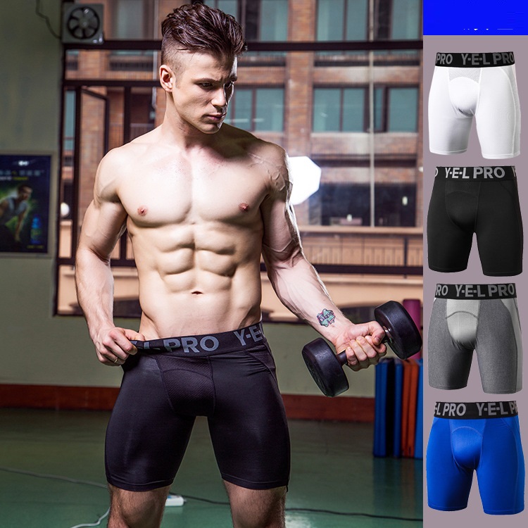 Quần lót nam dài midway brief quần short thể thao bó lưới tập gym cao cấp
