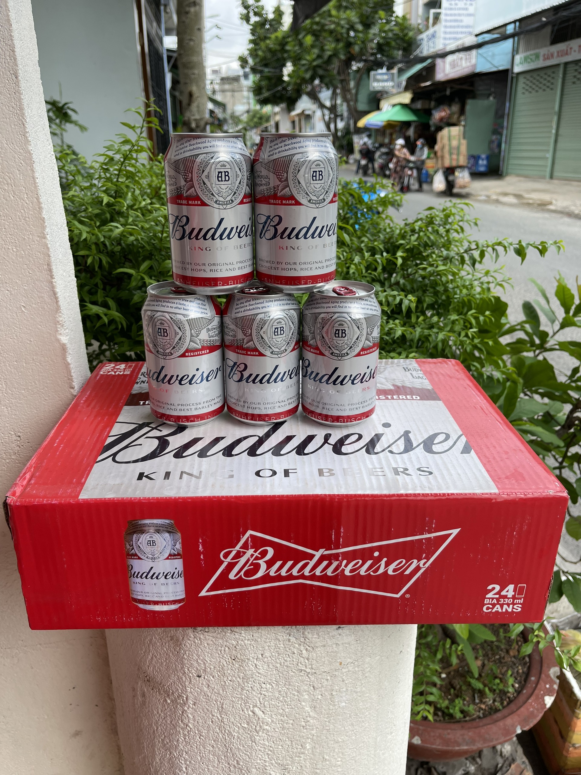 Thùng 12 lon bia budweiser 330ml