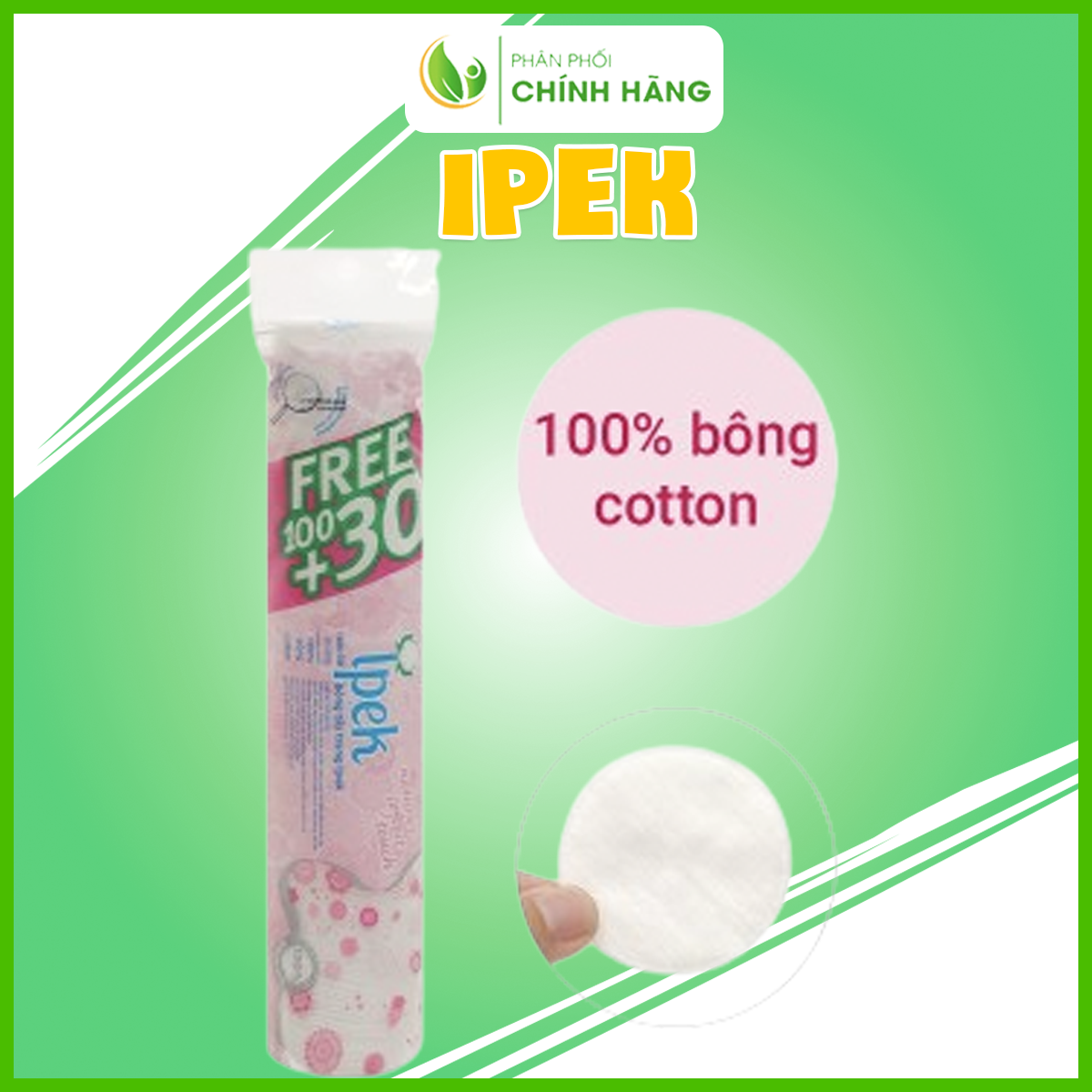 Bông Tẩy Trang IPEK 130 Miếng Cotton Pads Thổ Nhĩ Kỳ