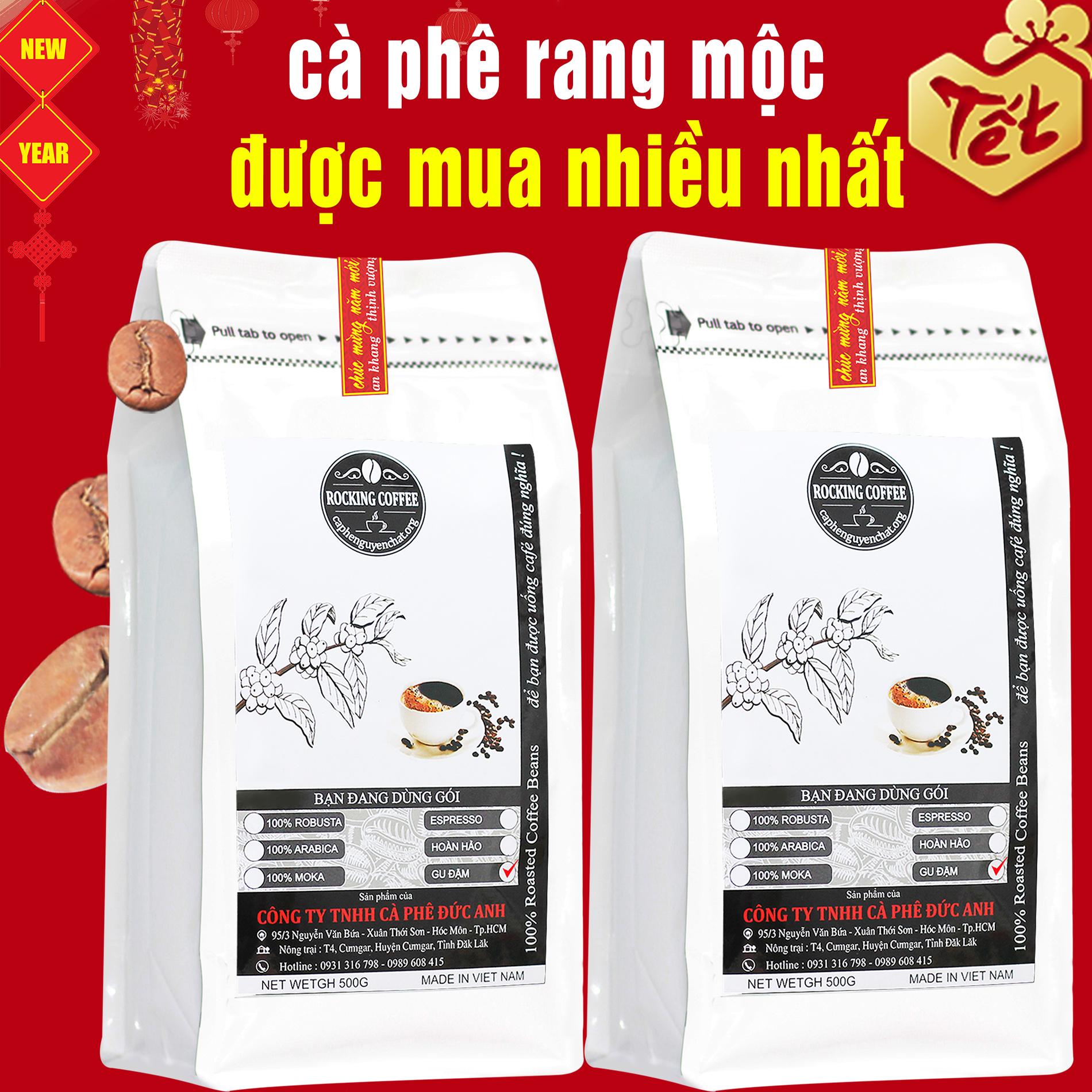 [HCM]2 gói cà phê rang xay nguyên chất gu đậm - Mỗi gói 500g - Rang mộc hoàn toàn để giữ đúng giá trị - Tỉ lệ 8 Robuata  2 Arabica ROCKING COFFEE