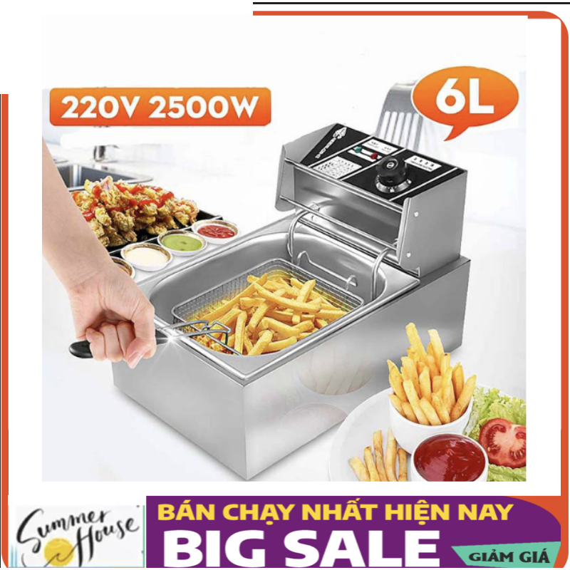 Bếp chiên nhúng gia đình,bếp chiên nhúng giá rẻ bếp chiên nhúng đơn 6l,bếp chiên ngập dầu siêu bền,hiện đại,dễ sử dụng tiện lợi cửa hàng đồ ăn nhanh,đồ ăn vỉa hè món chiên rán nhanh chóng,chín đều,thơm ngon,vàng giòn đẹp