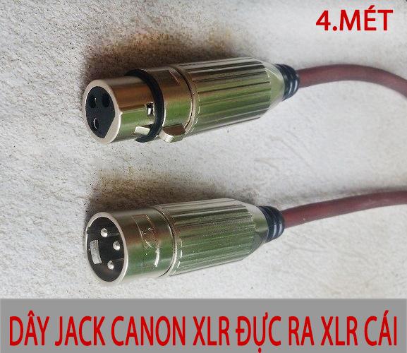 Dây micro Jack canon XLR đực ra XLR cái 4 mét