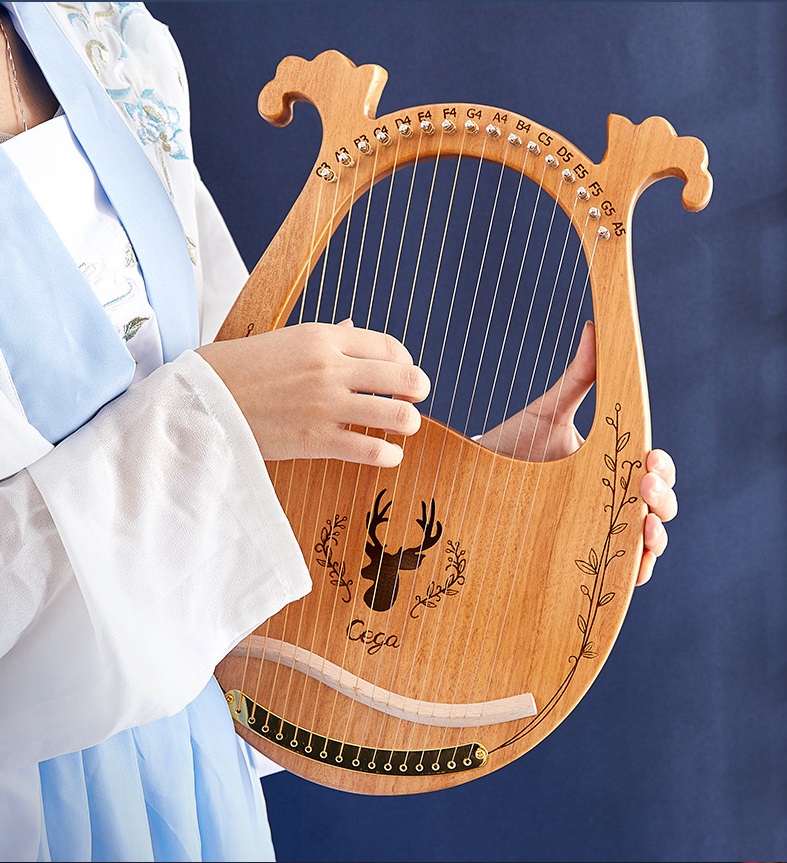 Đàn Lyre 16 dây Sừng Nai Cega-M16 Tặng cây chỉnh dây book khăn lau đàn