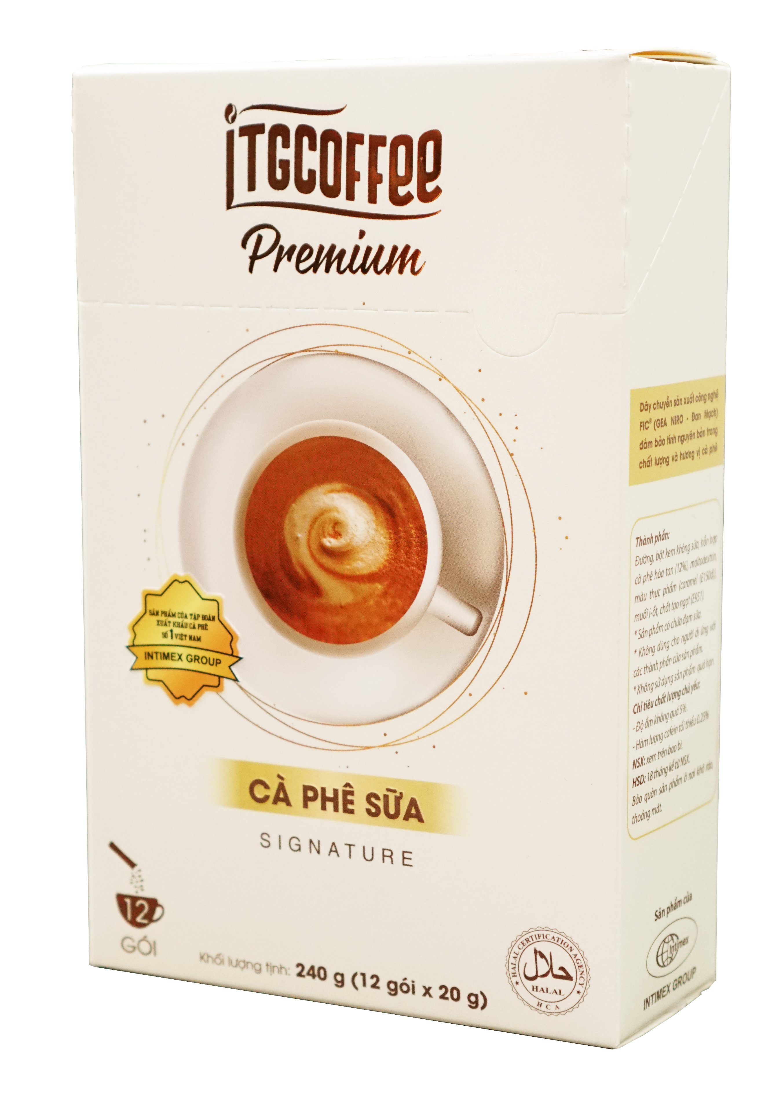 1 hộp Cà Phê sữa – Loại Thượng hạng - ITGCOFFEE SIGNATURE PREMIUM 12 gói/ hộp