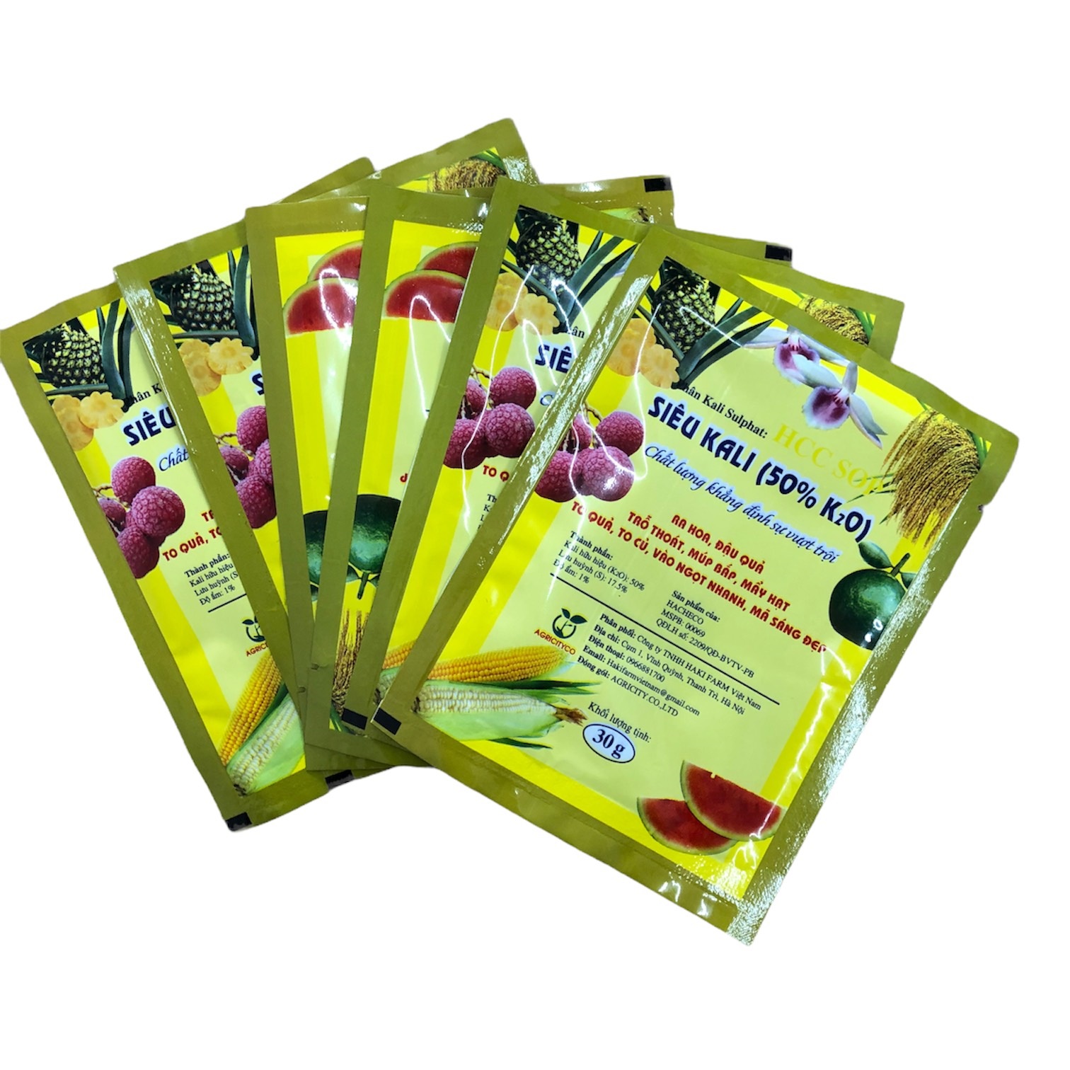 COMBO 100 GÓI Phân Kali siêu ra hoa, đậu quả, múp bắp, mẩy hạt, to quả, vào ngọt nhanh, mã sáng đẹp 30g