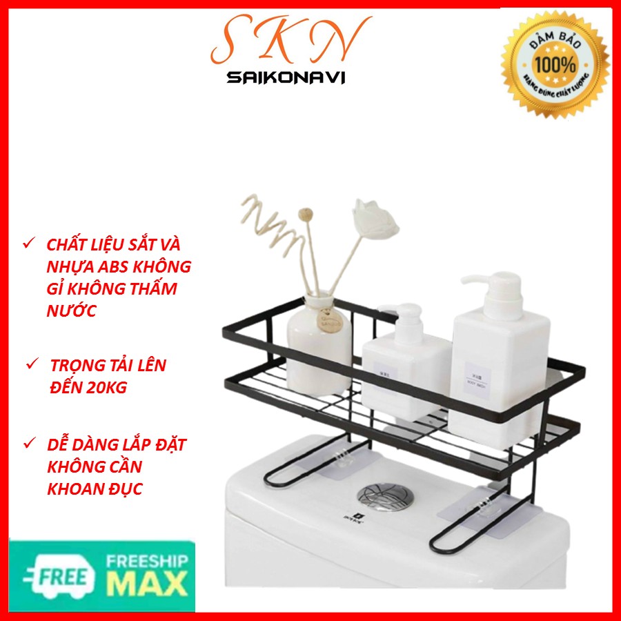 Kệ sắt để đồ gọn gàng, sạch đẹp, tiện lợi trên nắp bồn cầu-kệ sắt đứng để đồ trên nắp bồn cầu phủ sơn tĩnh điện