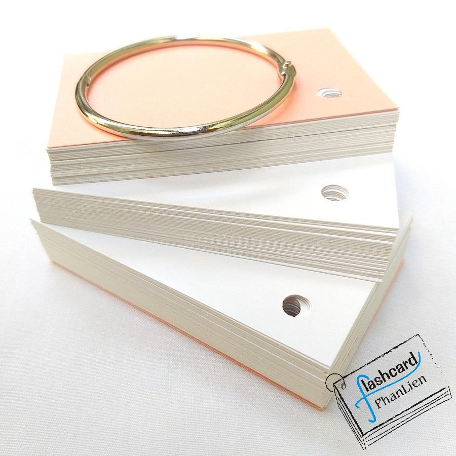 [HCM]1000 thẻ Flashcard trắng SIÊU DÀY tặng kèm 10 khoen - Flashcard Phan Liên