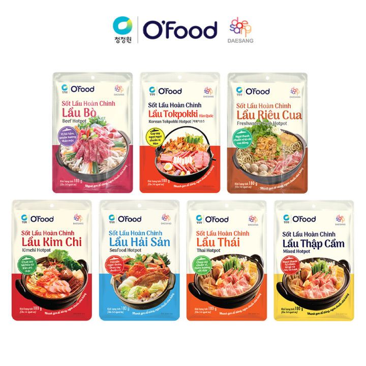 Sốt lẩu hoàn chỉnh O'food 7 vị siêu tiện lợi ( túi 180g )