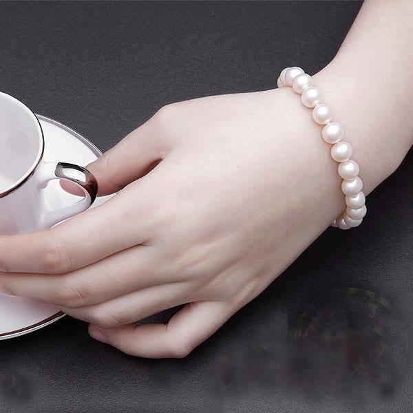 [HCM][ RẺ VÔ ĐỊCH ] Vòng tay nữ ngọc trai phú quốc 8 mm cao cấp sản phẩm thời trang sang trọng