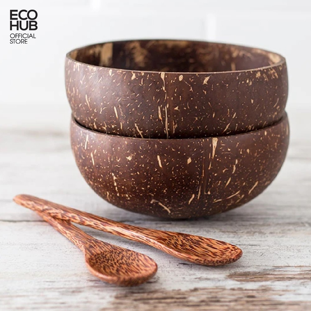 Bát gáo dừa ecohub cao cấp, ăn salad, hoa quả dầm, ngũ cốc | eh004