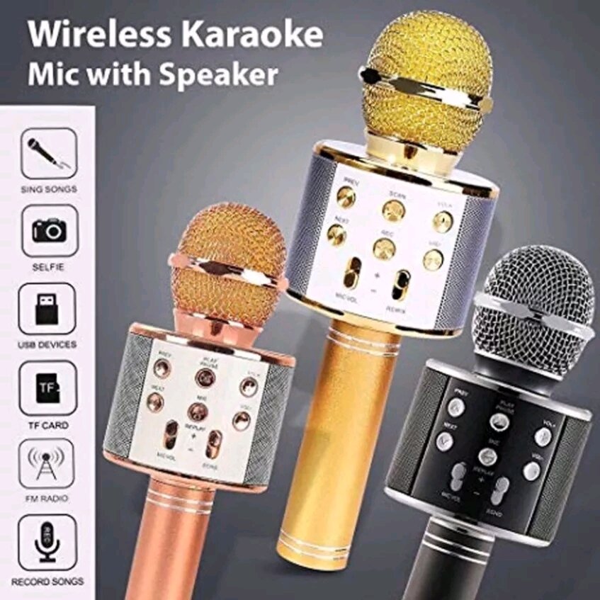 Mic hát karaoke cầm tay không dây bản nâng cấp pro Max,WS 858, kết nối loa bluetooth, bảo hành 12 tháng.micro không dây cao cấp
