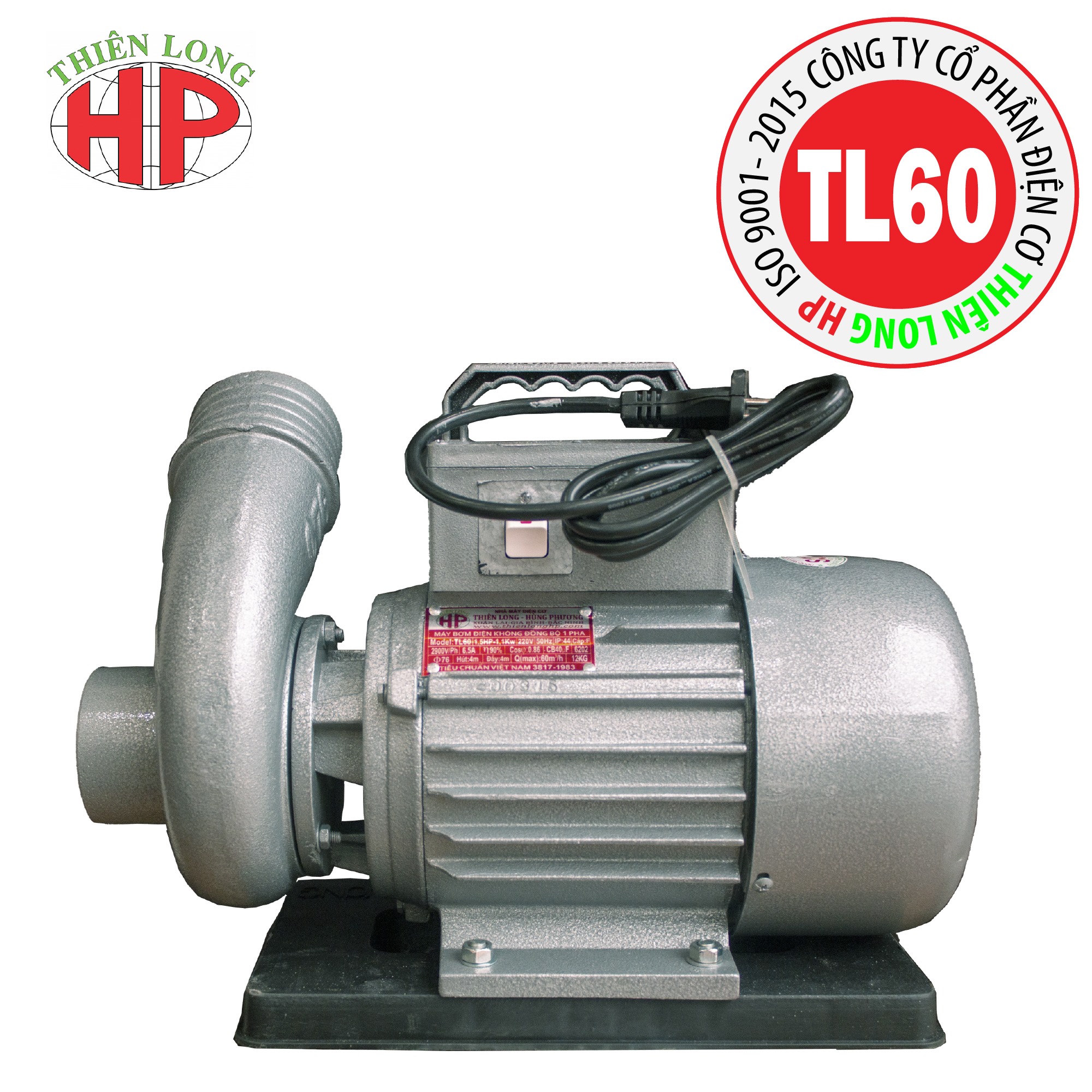 Máy bơm nước thiên long hp 1.5hp-1.1kw phi 76mm, bơm tát ao siêu bền thiên long hùng phương chính hãng