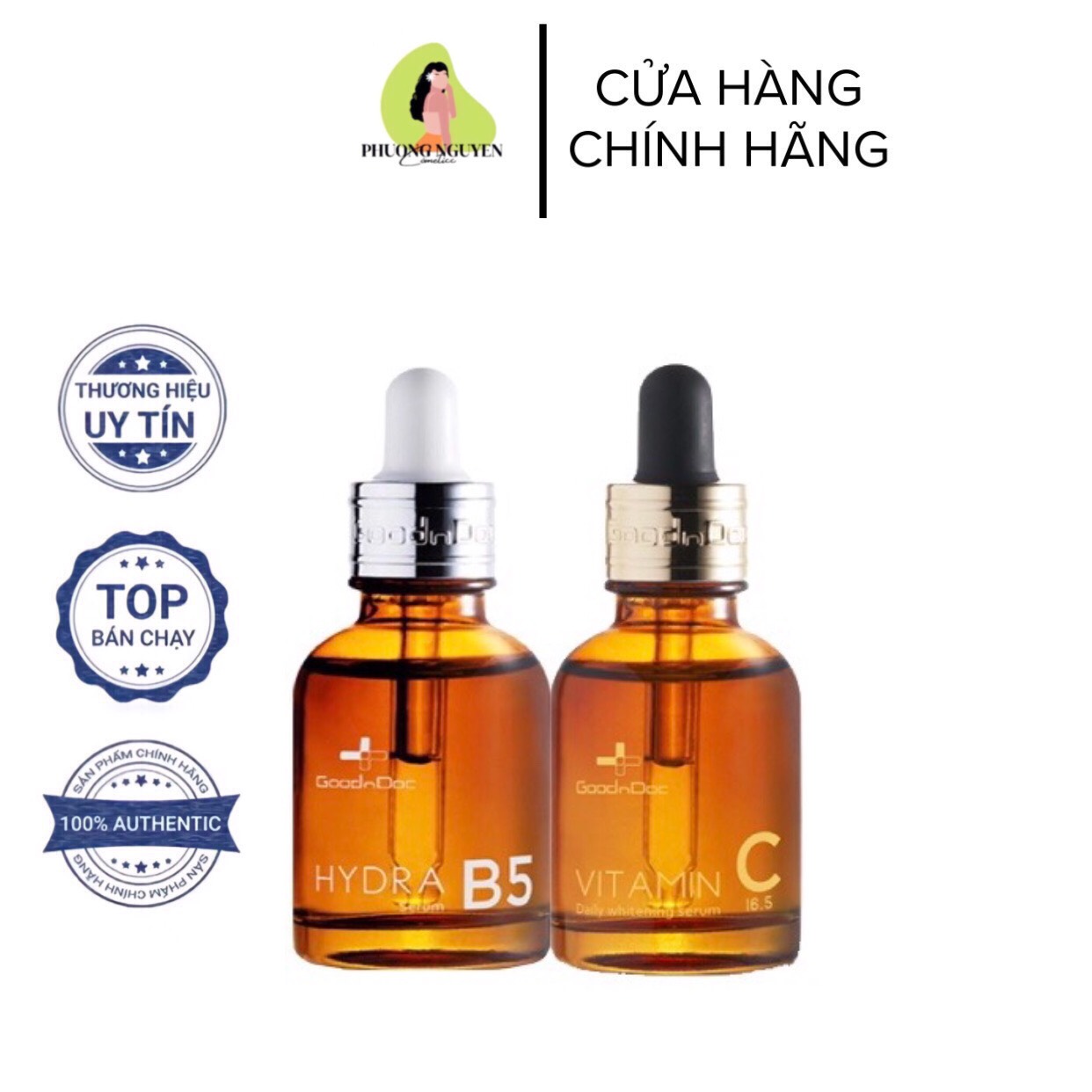 Serum Goodndoc B5 - Vitamin C dưỡng ẩm phục hồi dưỡng sáng da