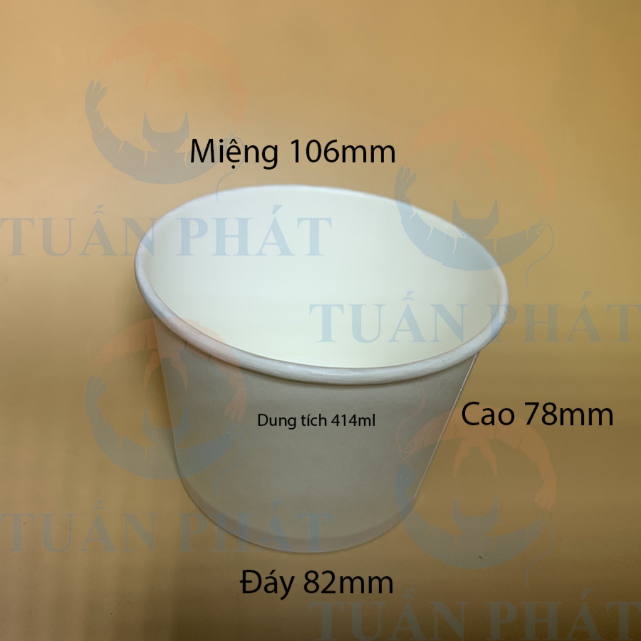 Set 100 tô giấy trắng 414ml thân thiện môi trường