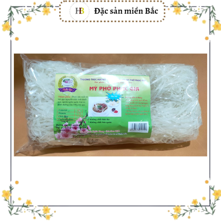 Bánh phở nam định - mỳ phở phúc gia - 1 gói 450gr
