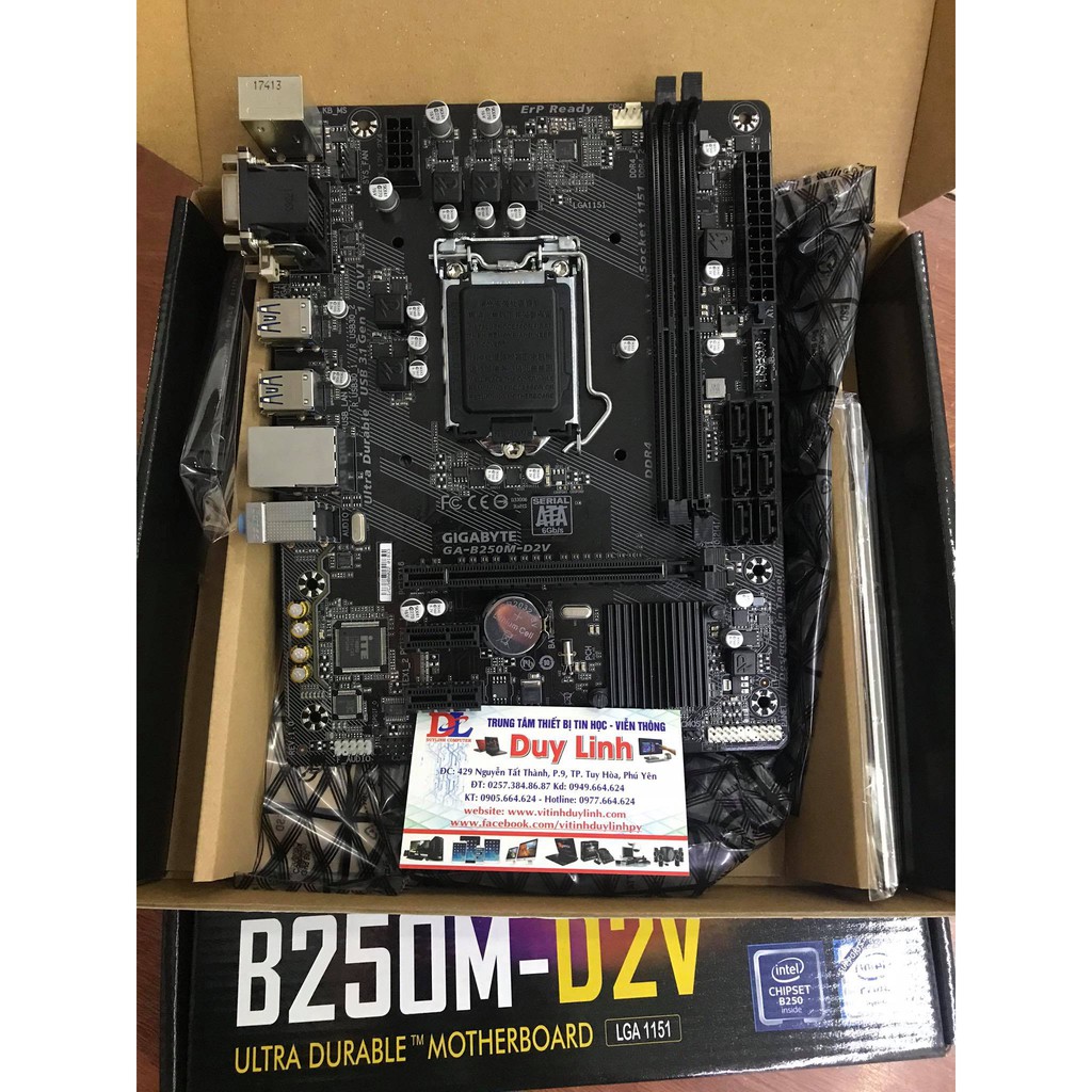 Main gigabyte b250m-d2v mới renew full hộp bảo hành 36 tháng đảm bảo đúng cấu hình đúng hiệu năng như cam kết đa dạng mẫu mã kích cỡ