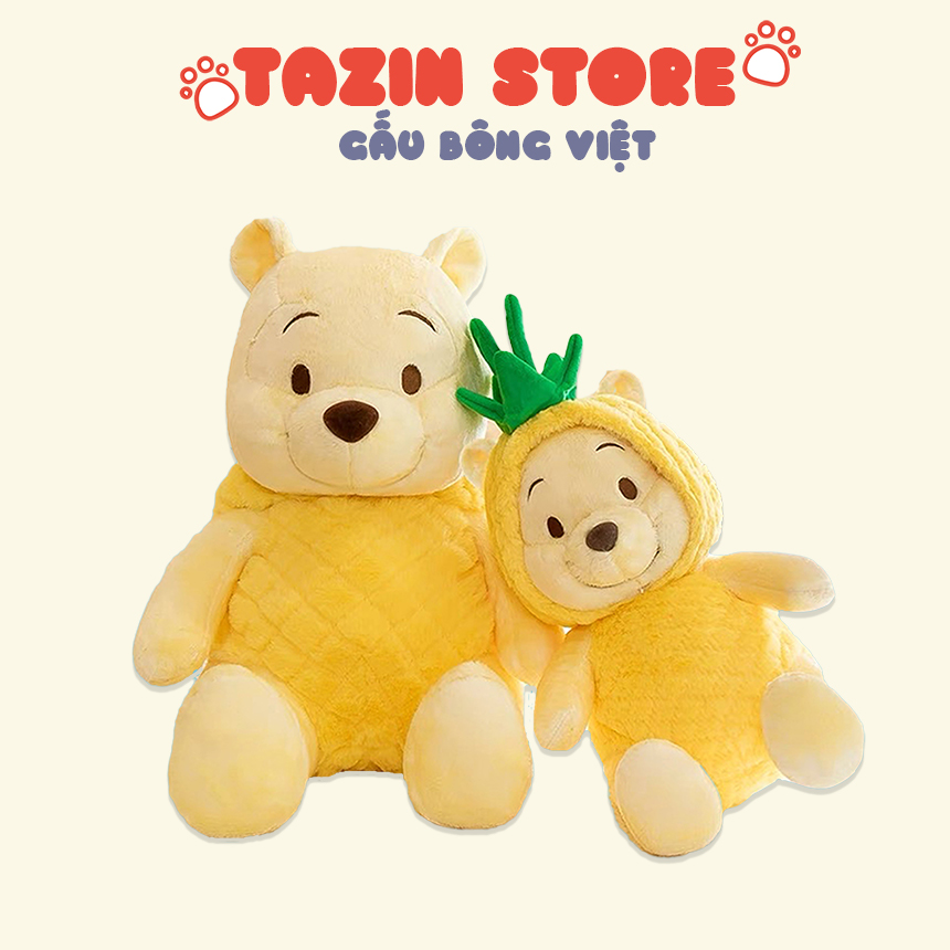 Gấu pooh aó dứa nhồi bông tazin shop, gấu bông pooh cute