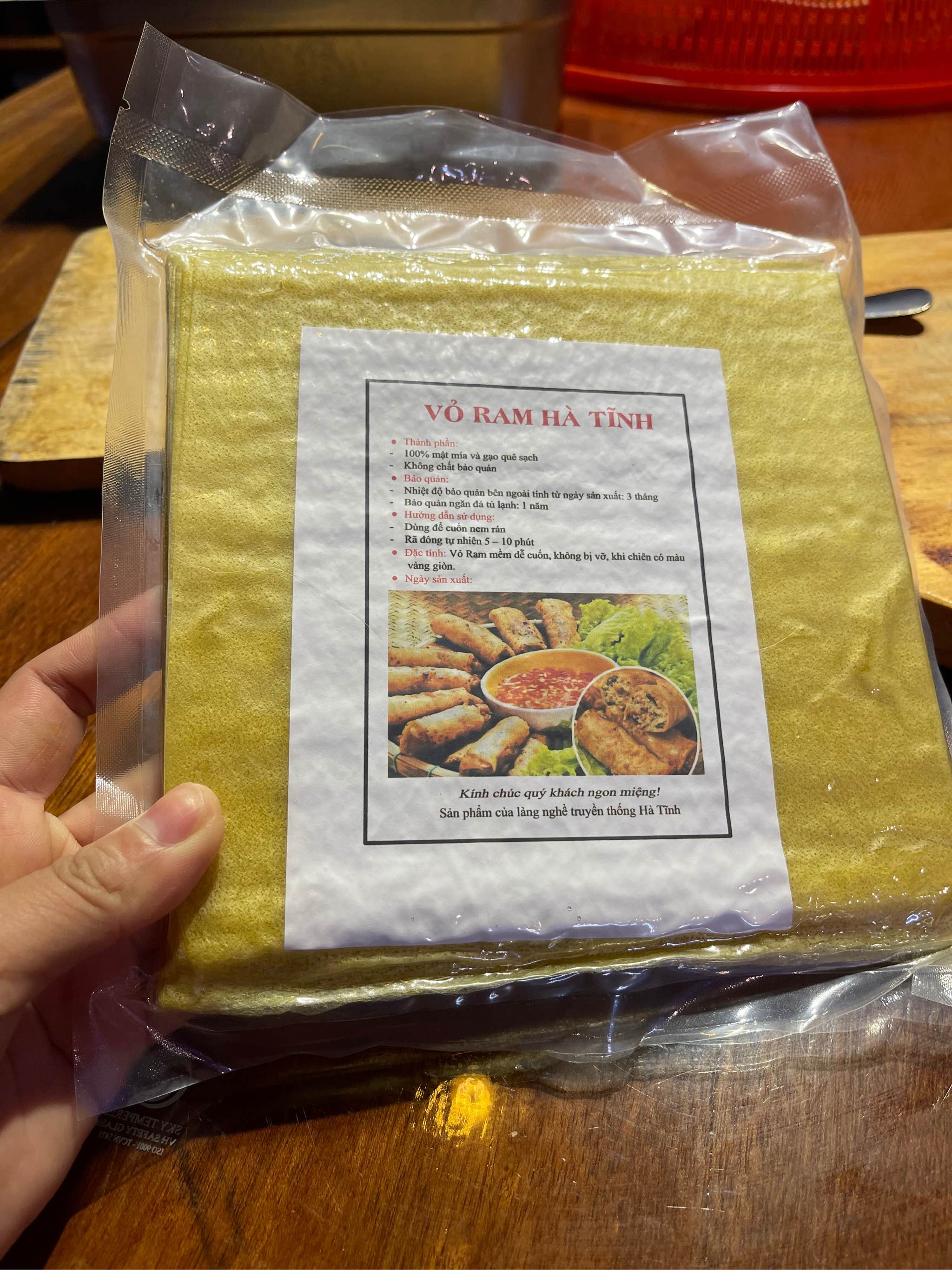 COMBO 3 tệp - Vỏ ram Hà Tĩnh số lượng 300 lá , 1.500gr - 100% gạo quê và mật mía sạch không chất bảo quản, bánh không hút dầu, bánh chiên lên vàng giòn, đóng gói hút chân không, nem rán ngon - Thưc phẩm sạch - Bánh đa nem