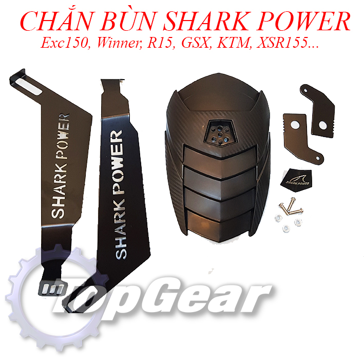 Chắn Bùn Shark Power - Chân Sắt 2 Bên, Lắp Nhiều Dòng Xe