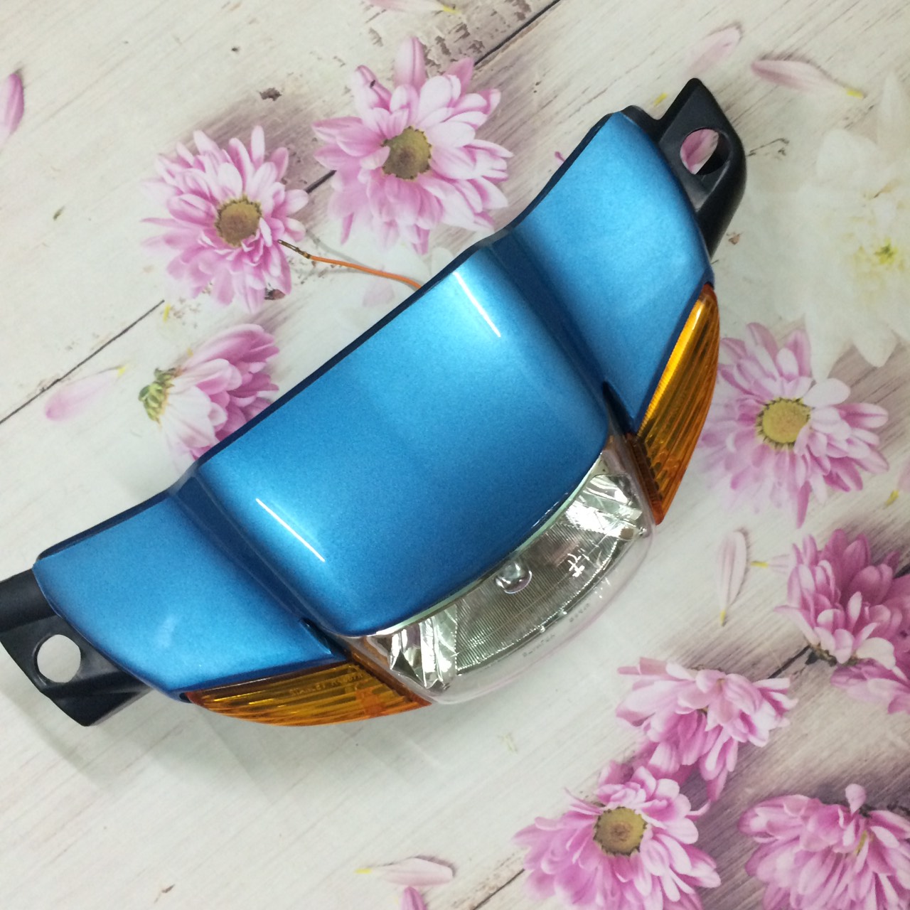 ỐP Đầu đèn kèm chóa đèn , xin nhan xe wave thái- wave Alpha - wave nhỏ màu Xanh Ngọc